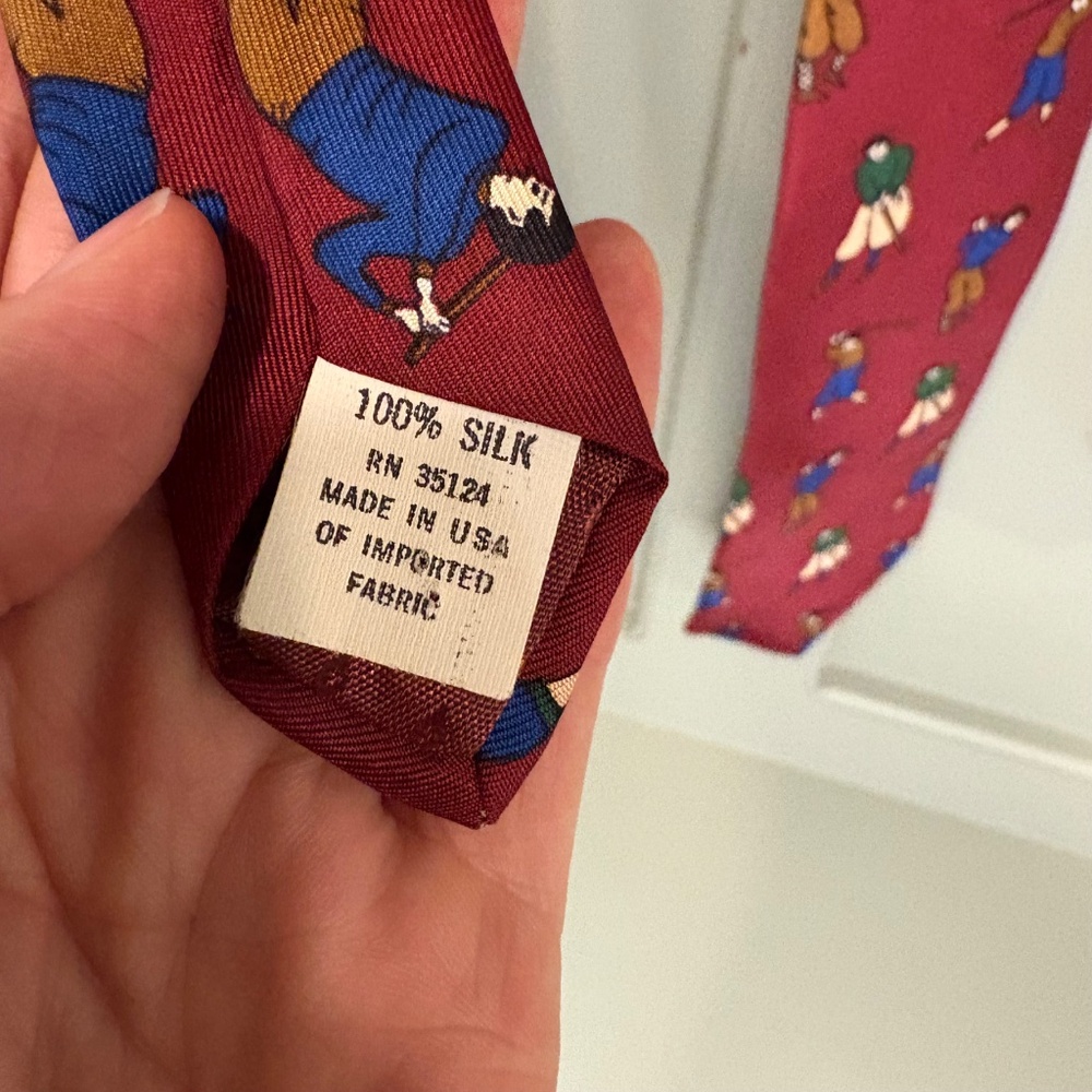 Lot of 3 Vintage Golf Themed Men's Ties (2‎ Silk,1 Poly) 90s Retro - Picture 6 of 8